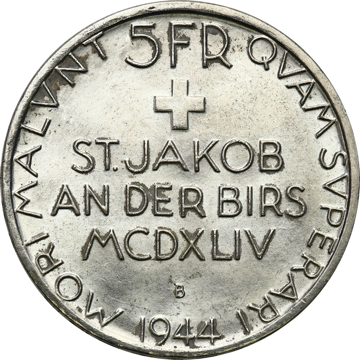 Szwajcaria 5 Franków 1944 St. Jakob